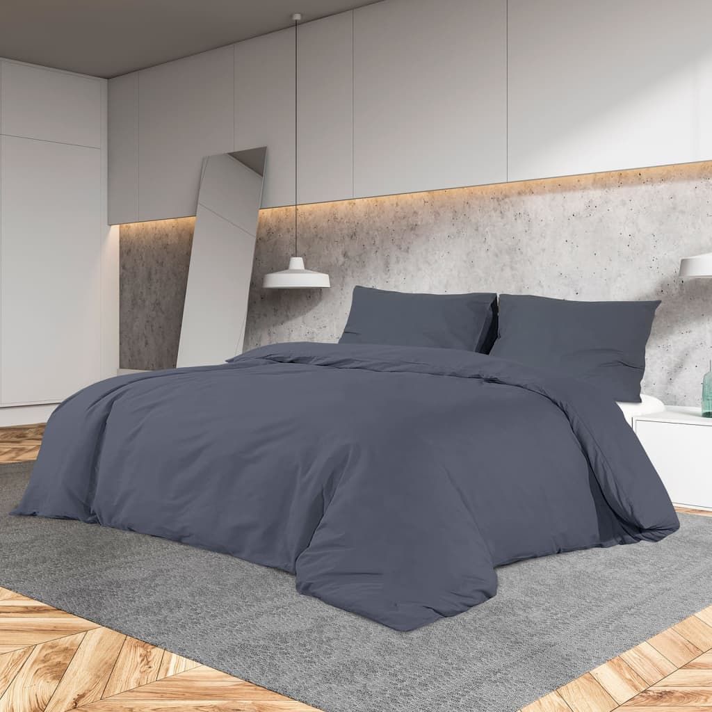Set Copripiumino Antracite 220x240 cm in Microfibra Leggera vidaXL