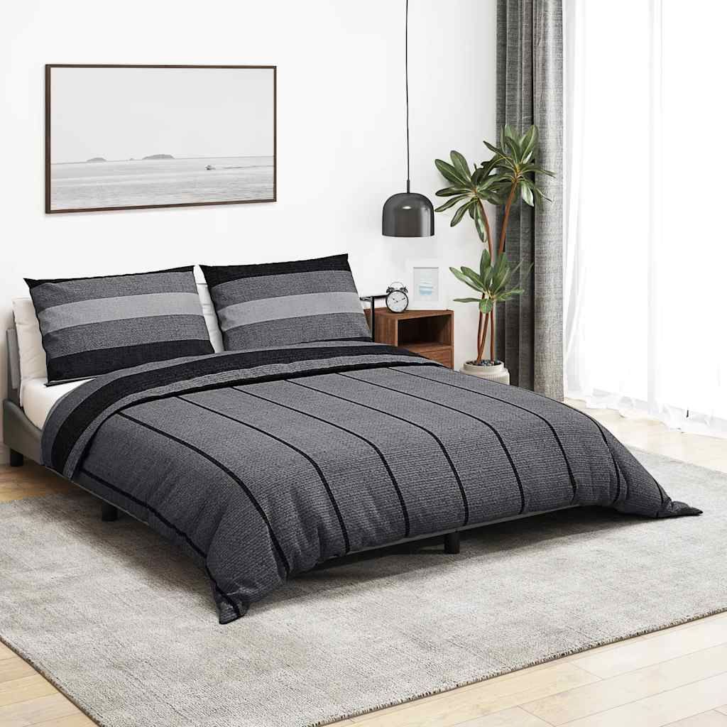 Set Copripiumino Grigio Scuro 200x200 cm in Cotone vidaXL