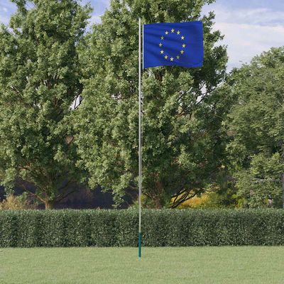 Asta e Bandiera Europa 6,08 m Alluminio vidaXL
