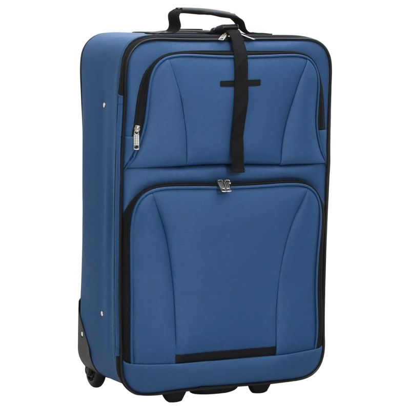 Set Valigie da Viaggio 5 pz Blu in Tessuto vidaXL