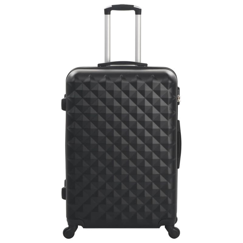Set Trolley a Custodia Rigida 3 pz Nero in ABS vidaXL