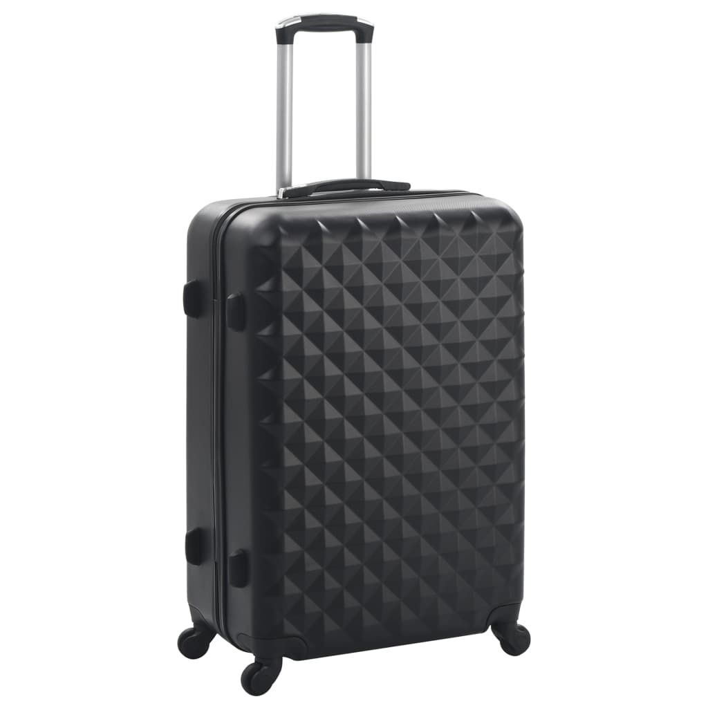Set Trolley a Custodia Rigida 3 pz Nero in ABS vidaXL