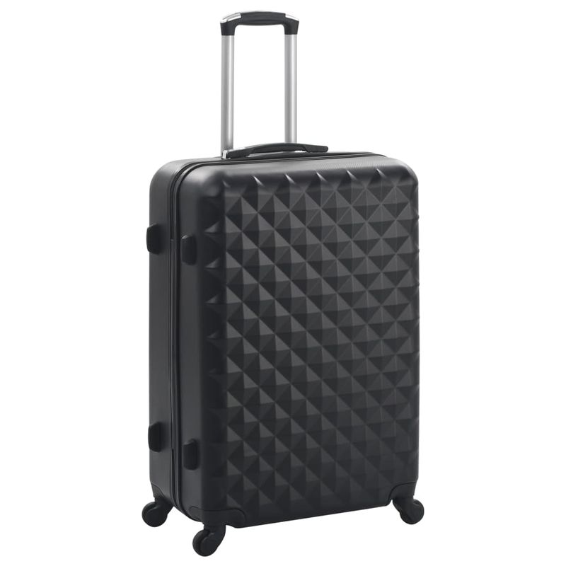 Set Trolley a Custodia Rigida 3 pz Nero in ABS vidaXL