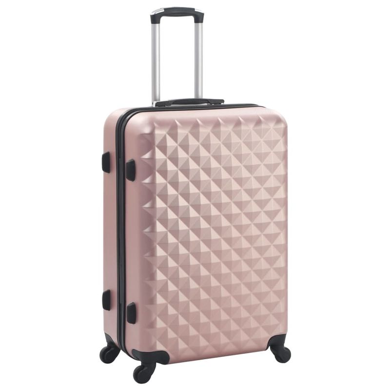 Set Trolley a Custodia Rigida 3 pz Oro Rosa in ABS vidaXL