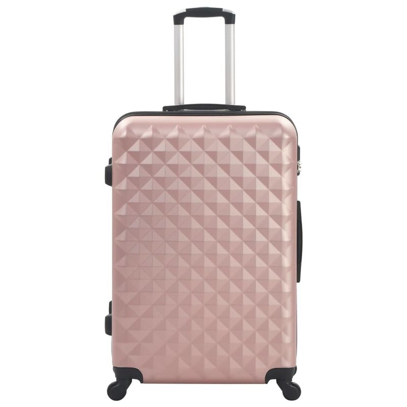Set Trolley a Custodia Rigida 3 pz Oro Rosa in ABS vidaXL