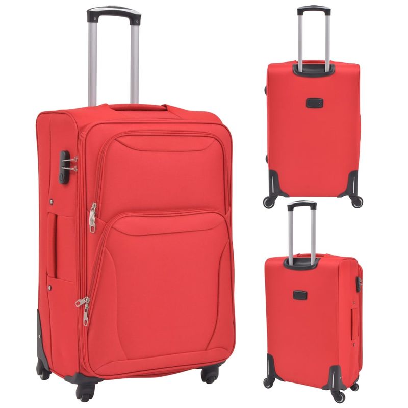 Set di Valigie Trolley 3 pz Morbide Rosse vidaXL