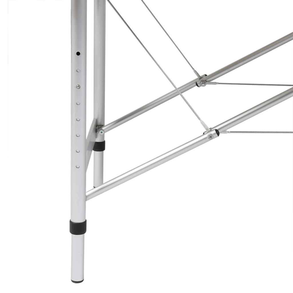 Lettino Massaggio Pieghevole Crema 3 Zone con Telaio Alluminio vidaXL