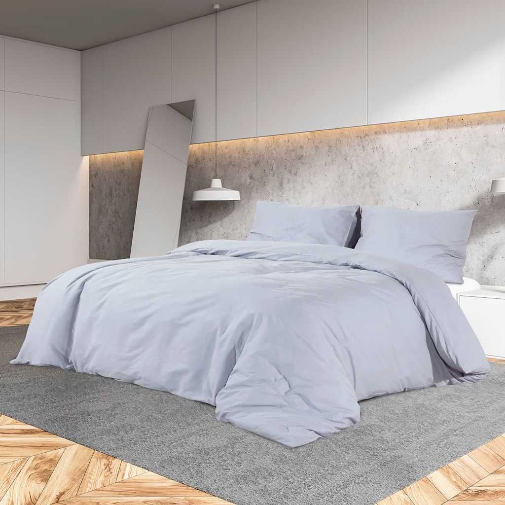 Set Copripiumino Grigio 200x220 cm in Microfibra Leggera vidaXL