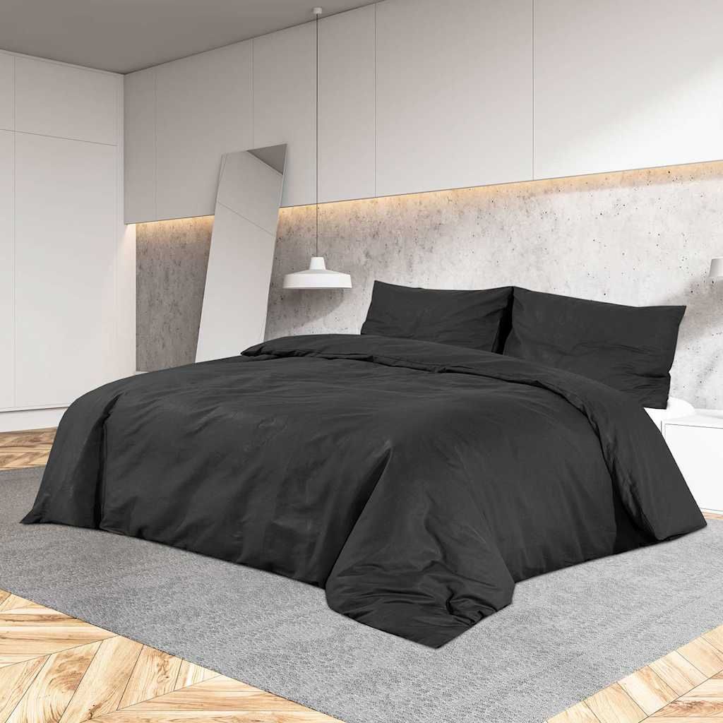 Set Copripiumino Nero 220x240 cm in Cotone vidaXL