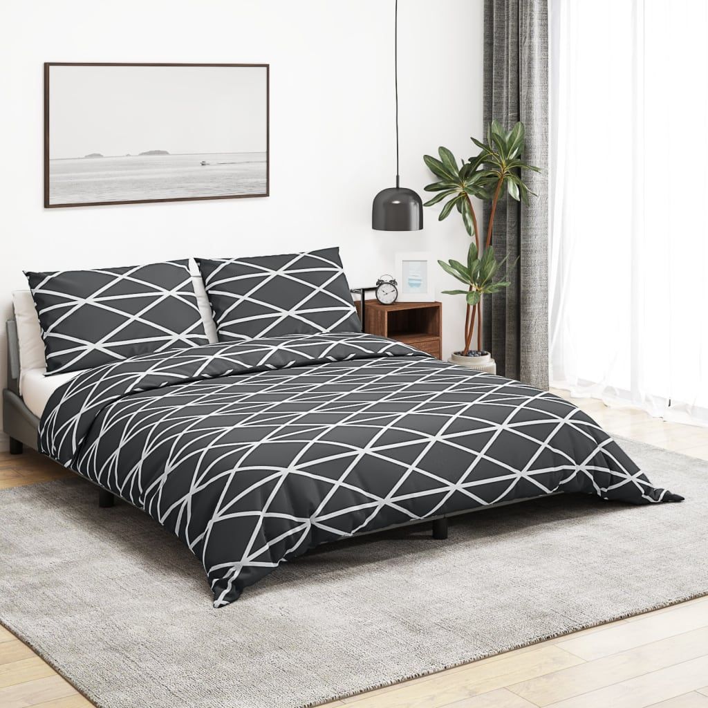 Set Copripiumino Grigio 200x200 cm in Cotone vidaXL