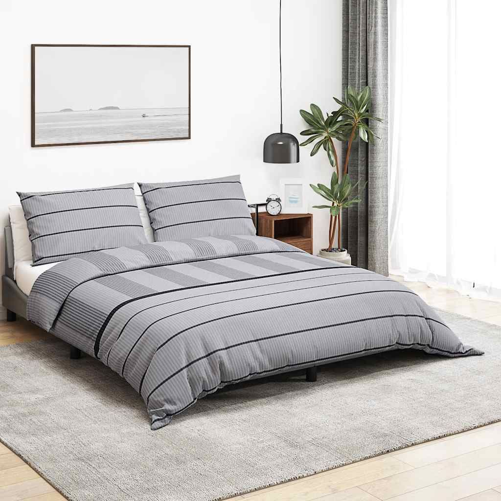 Set Copripiumino Grigio 200x200 cm in Cotone vidaXL