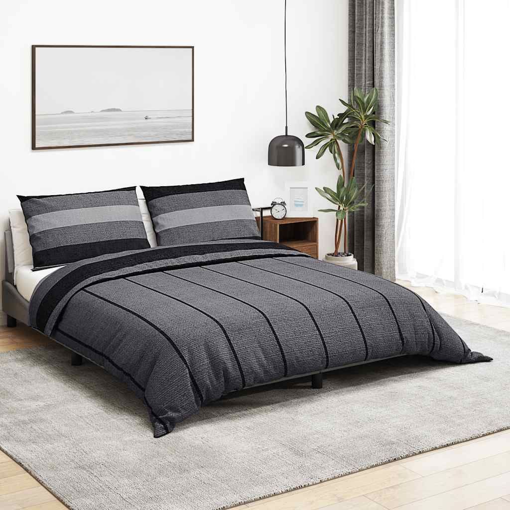 Set Copripiumino Grigio Scuro 220x240 cm in Cotone vidaXL