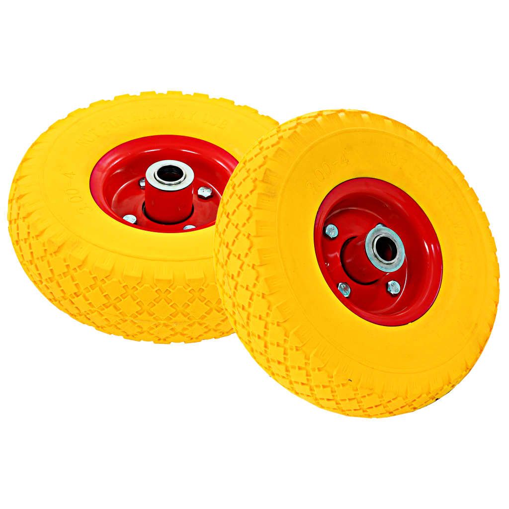 Ruote Carrello a Mano 4 pz in PU Solido 3.00-4 (260x85) vidaXL