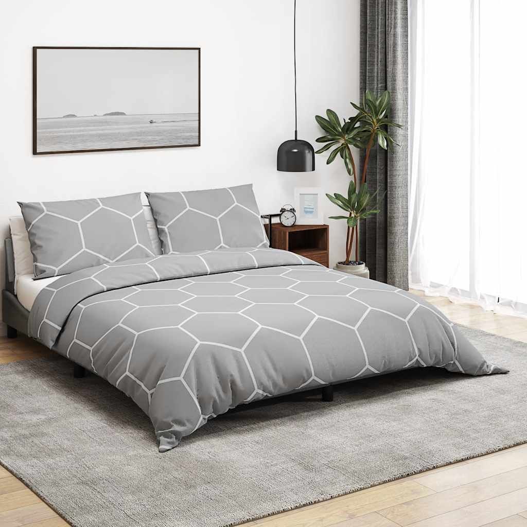 Set Copripiumino Grigio 135x200 cm in Cotone vidaXL