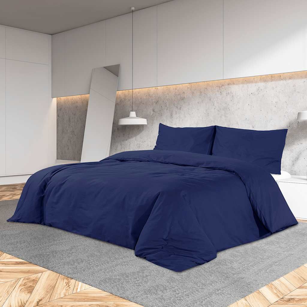 Set Copripiumino Blu Marino 200x200 cm in Cotone vidaXL