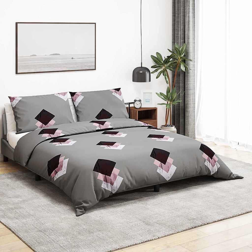 Set Copripiumino Grigio 135x200 cm in Cotone vidaXL
