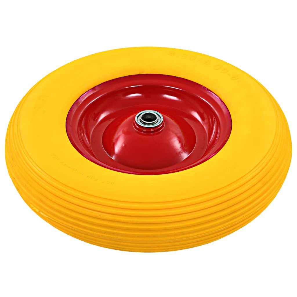 Ruota per Carriola con Asse in PU Solido 4.00-8 390 mm vidaXL