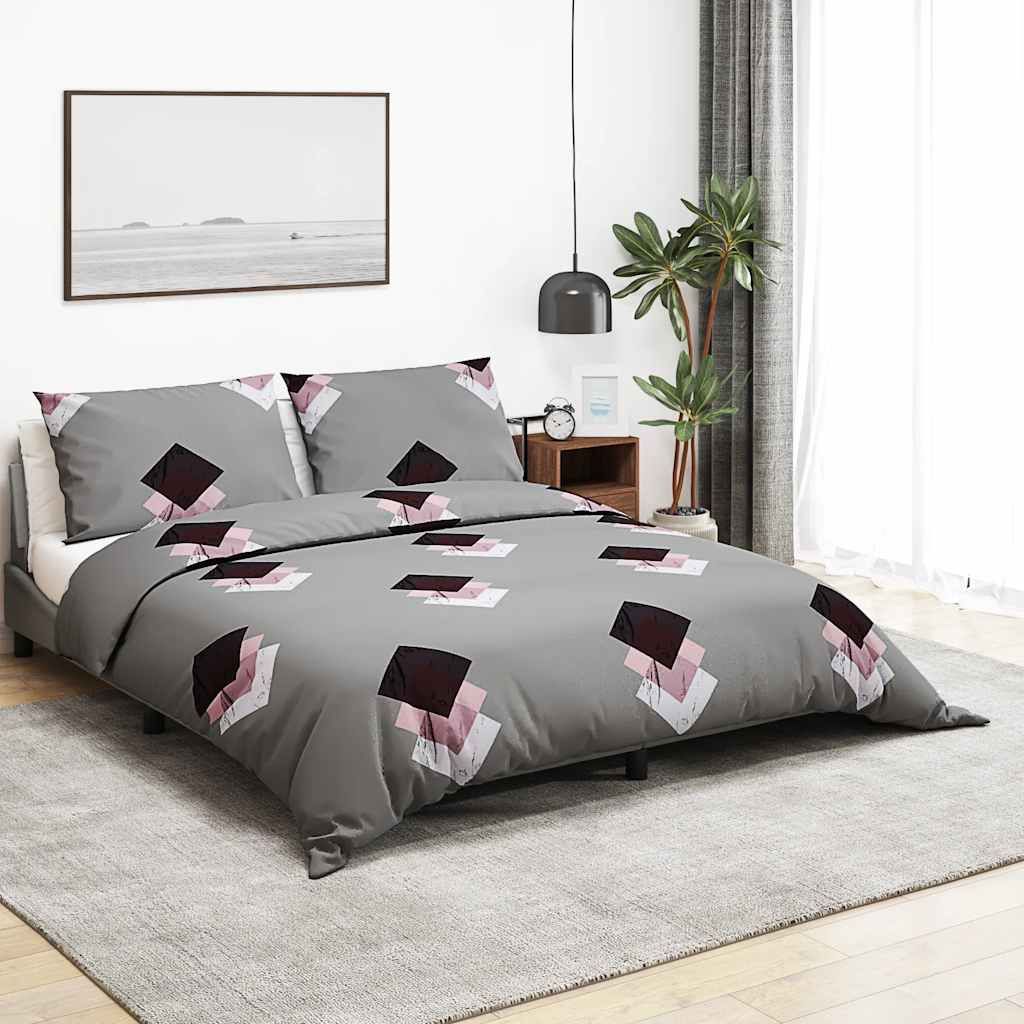 Set Copripiumino Grigio 140x200 cm in Cotone vidaXL