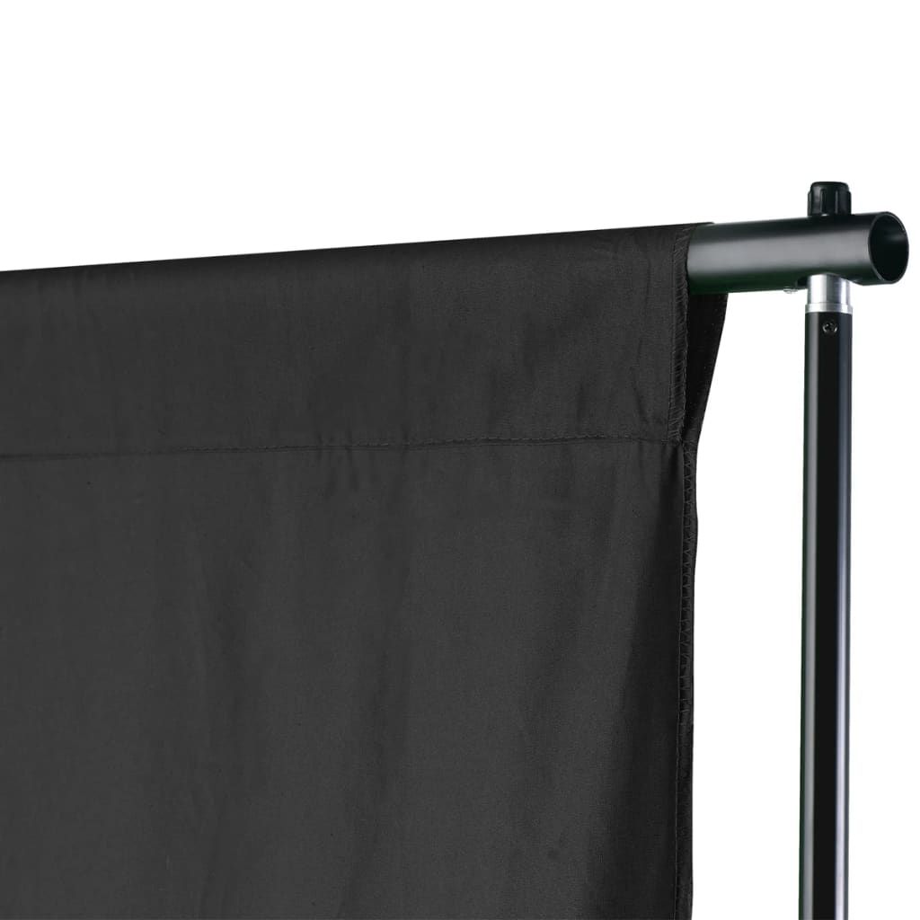 Sistema Portafondale Foto con Fondale 600x300 cm Nero vidaXL
