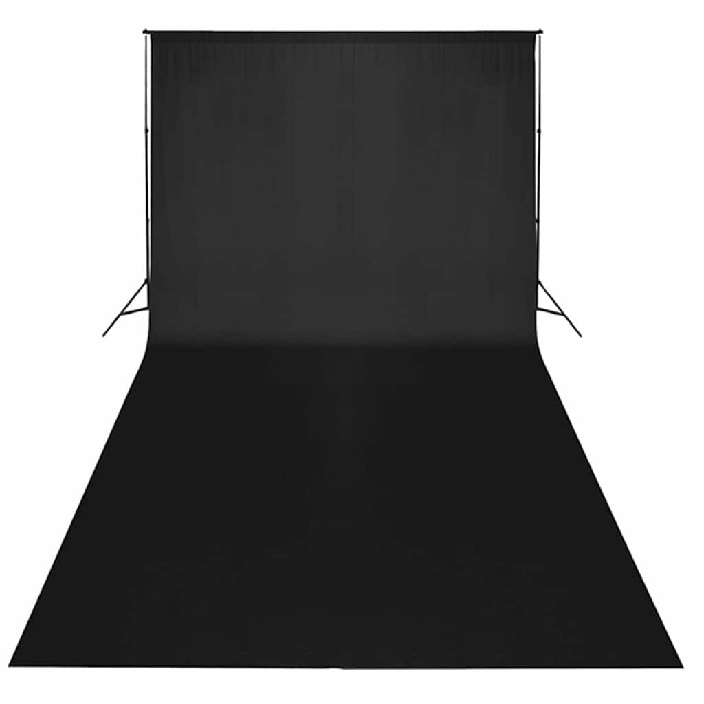 Set Studio Fotografico Fondale Nero 600x300 cm e Luci vidaXL