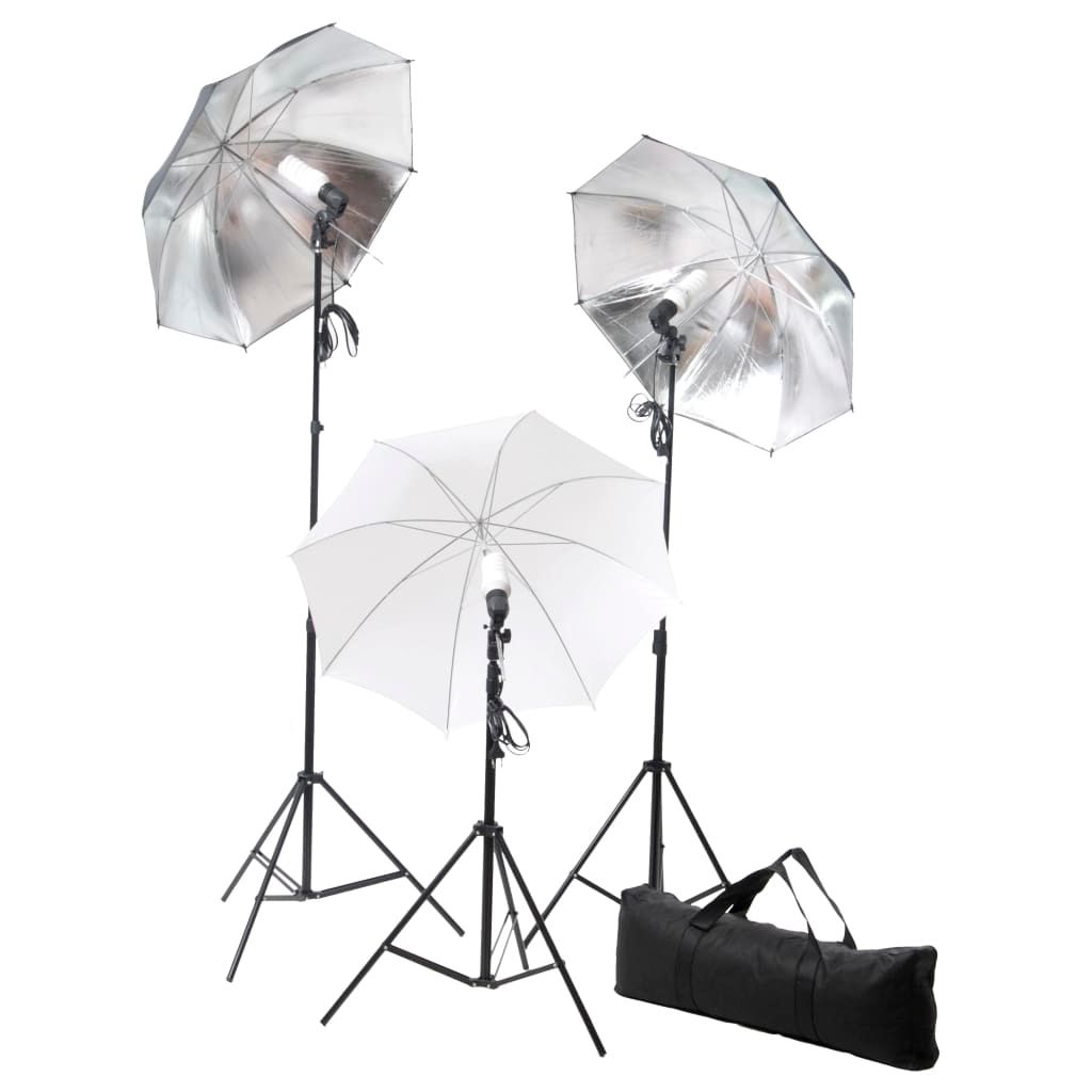 Kit Studio Fotografico con Luci Ombrelli Fondale e Riflettore vidaXL
