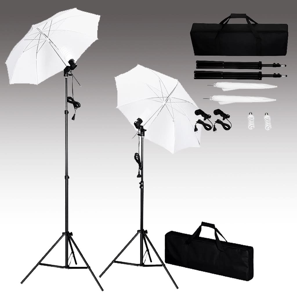 Kit Studio Fotografico con Fondali Luci e Ombrelli vidaXL