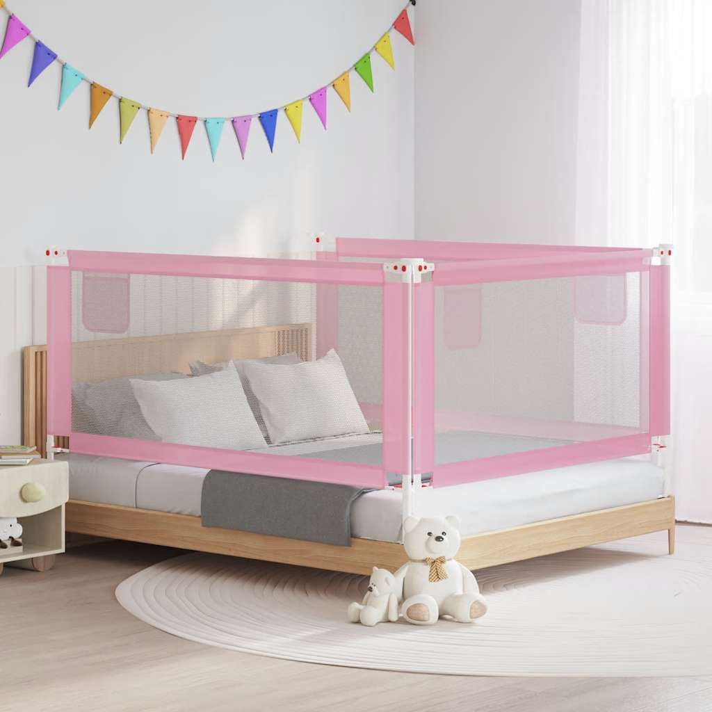 Sponda Letto di Sicurezza per Bambini Rosa 180x25 cm Tessuto vidaXL