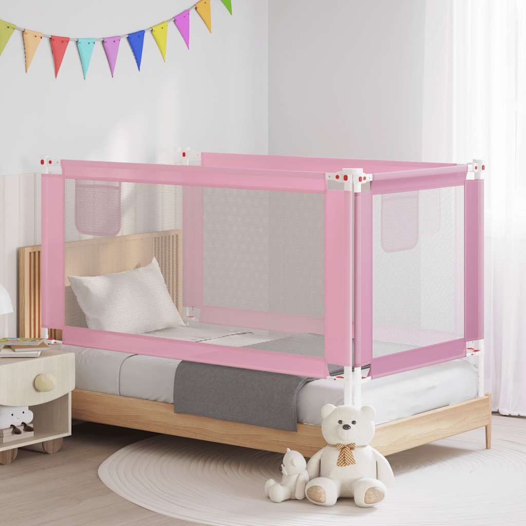 Sponda Letto di Sicurezza per Bambini Rosa 160x25 cm Tessuto vidaXL