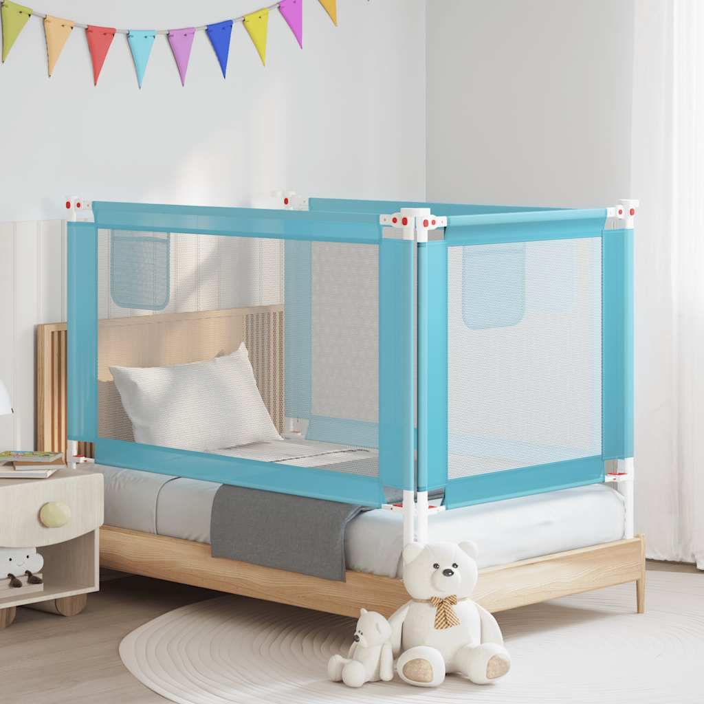 Sponda Letto di Sicurezza per Bambini Blu 140x25 cm in Tessuto vidaXL
