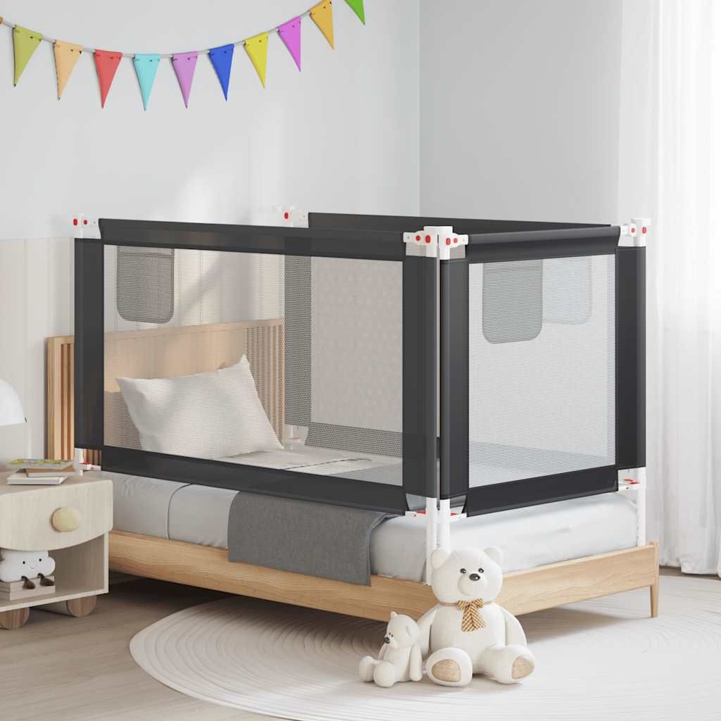 Sponda Letto Sicurezza Bambini Grigio Scuro 150x25 cm Tessuto vidaXL