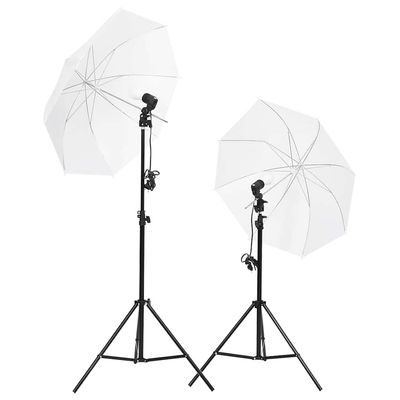 Kit per Studio Fotografico con Set di Luci e Fondale vidaXL