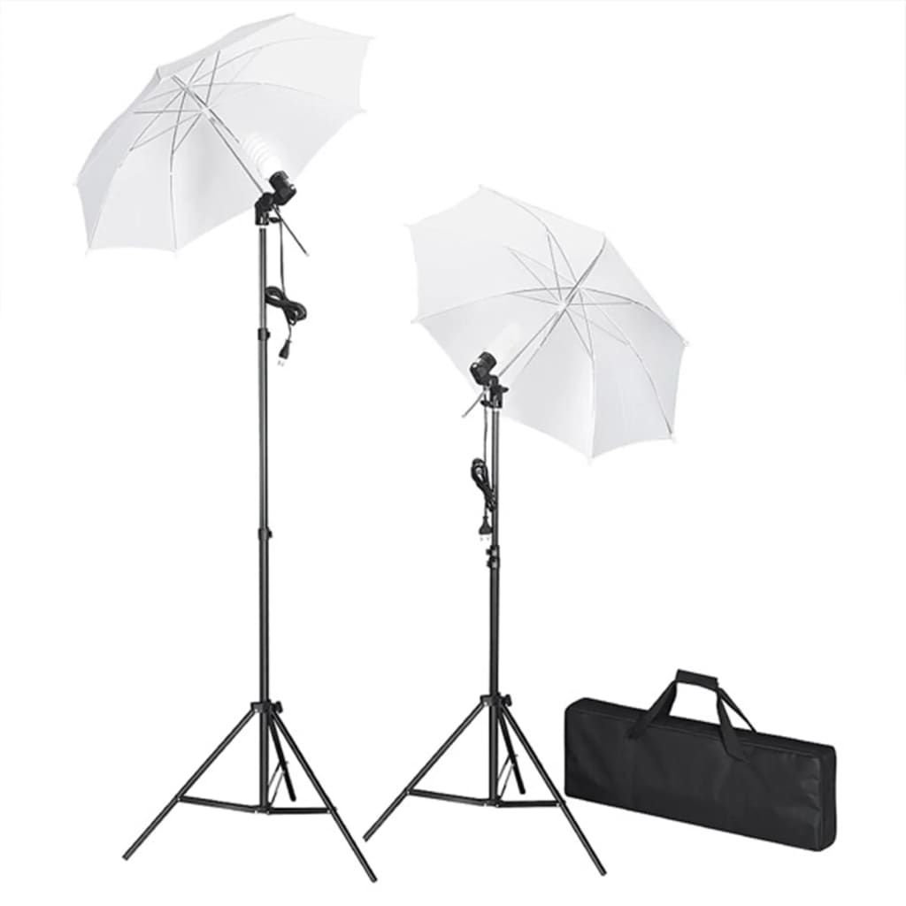 Kit Studio Fotografico con Luci Ombrelli Fondale e Riflettore vidaXL
