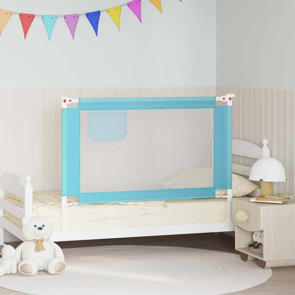 Sponda Letto di Sicurezza per Bambini Blu 120x25 cm in Tessuto vidaXL