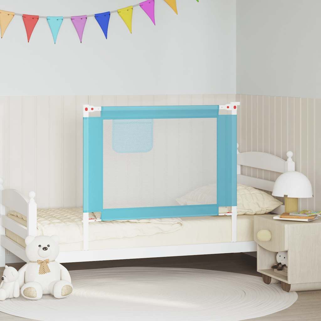 Sponda Letto di Sicurezza per Bambini Blu 100x25 cm in Tessuto vidaXL