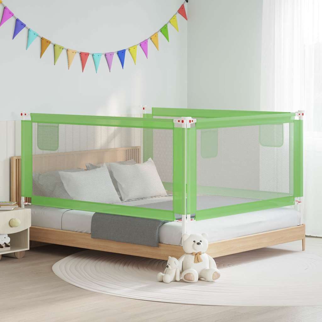 Sponda Letto di Sicurezza per Bambini Verde 180x25cm in Tessuto vidaXL