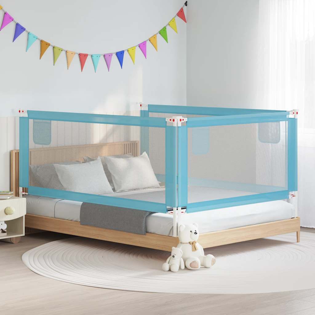 Sponda Letto di Sicurezza per Bambini Blu 200x25 cm in Tessuto vidaXL