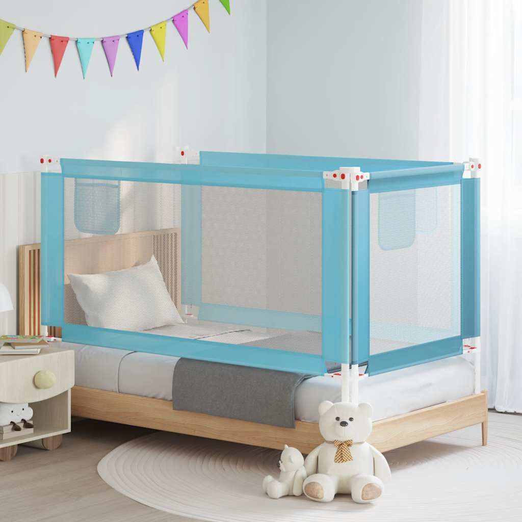Sponda Letto di Sicurezza per Bambini Blu 160x25 cm in Tessuto vidaXL