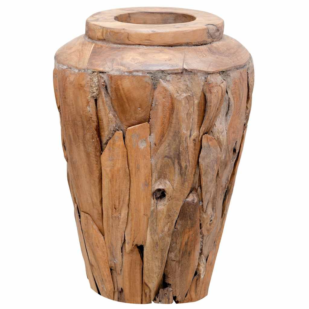 Vaso Decorativo 40x60 cm in Legno Massello di Teak vidaXL
