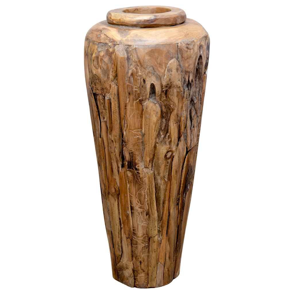 Vaso Decorativo 40x100 cm in Legno Massello di Teak vidaXL