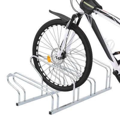 Supporto per 4 Bici da Pavimento Autoportante Acciaio Zincato vidaXL