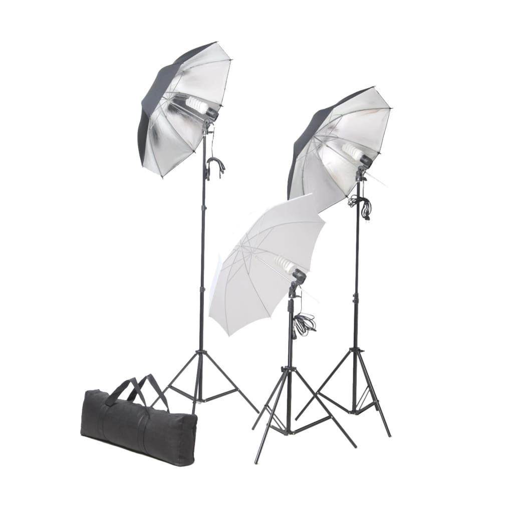 Kit Studio Fotografico con Luci Ombrelli Fondale e Riflettore vidaXL