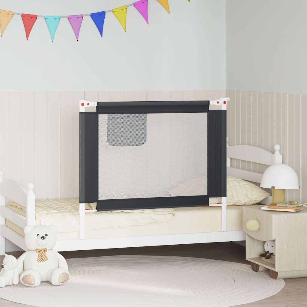 Sponda Letto Sicurezza Bambini Grigio Scuro 100x25 cm Tessuto vidaXL