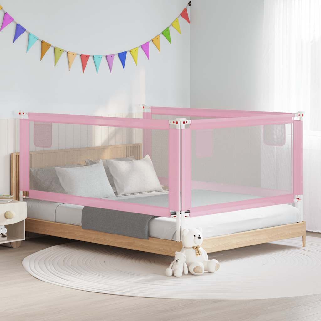 Sponda Letto di Sicurezza per Bambini Rosa 200x25 cm Tessuto vidaXL