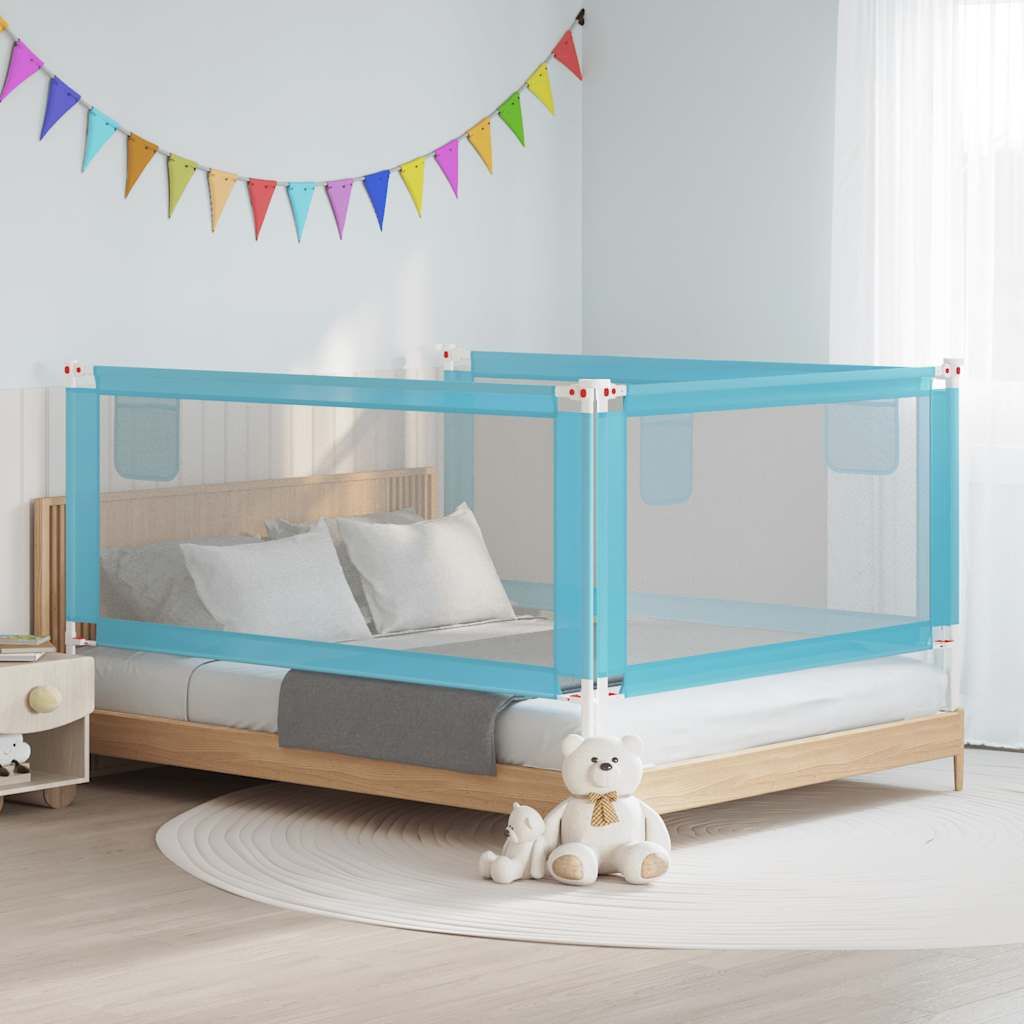Sponda Letto di Sicurezza per Bambini Blu 190x25 cm in Tessuto vidaXL