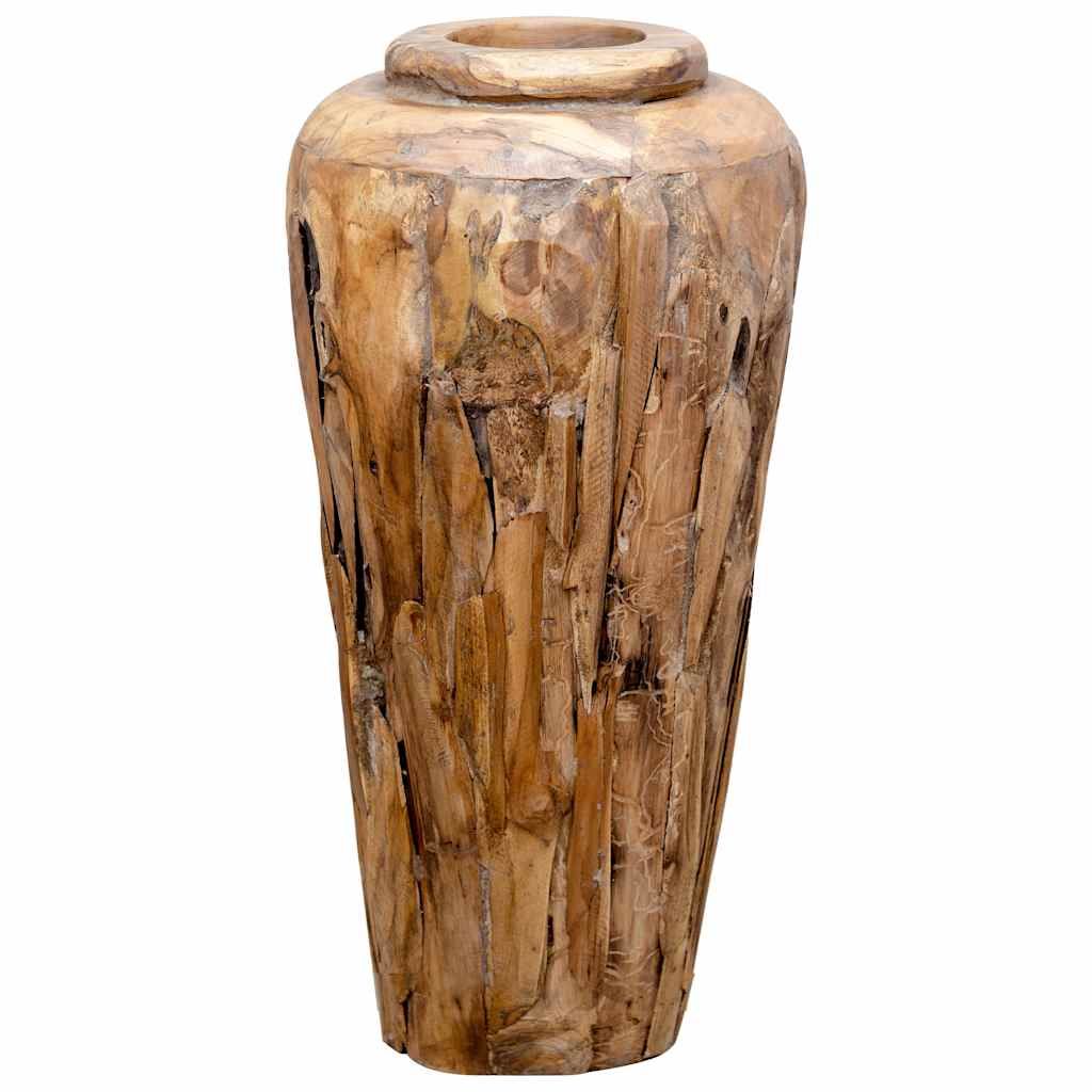 Vaso Decorativo 40x80 cm in Legno Massello di Teak vidaXL