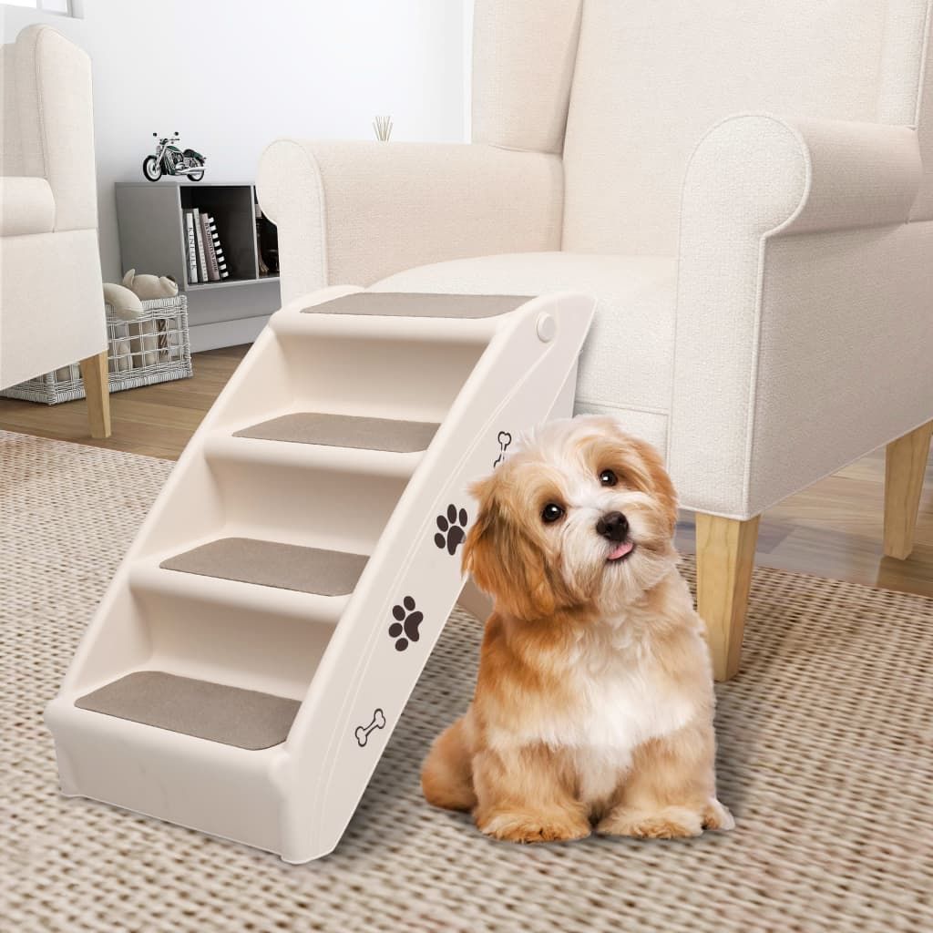 Scala Pieghevole per Cani Crema 62x40x49,5 cm vidaXL