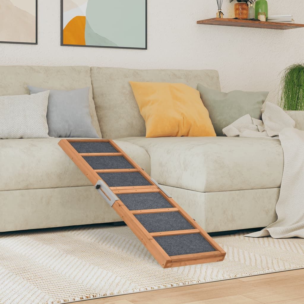 Rampa per Cani Grigia 120x30 cm in Legno Massello di Abete vidaXL