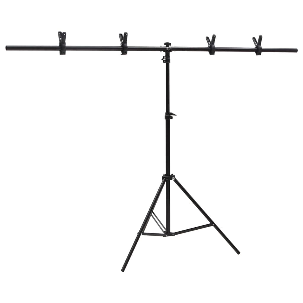 Supporto per Sfondo a T Nero 151x60x(70-200) cm vidaXL
