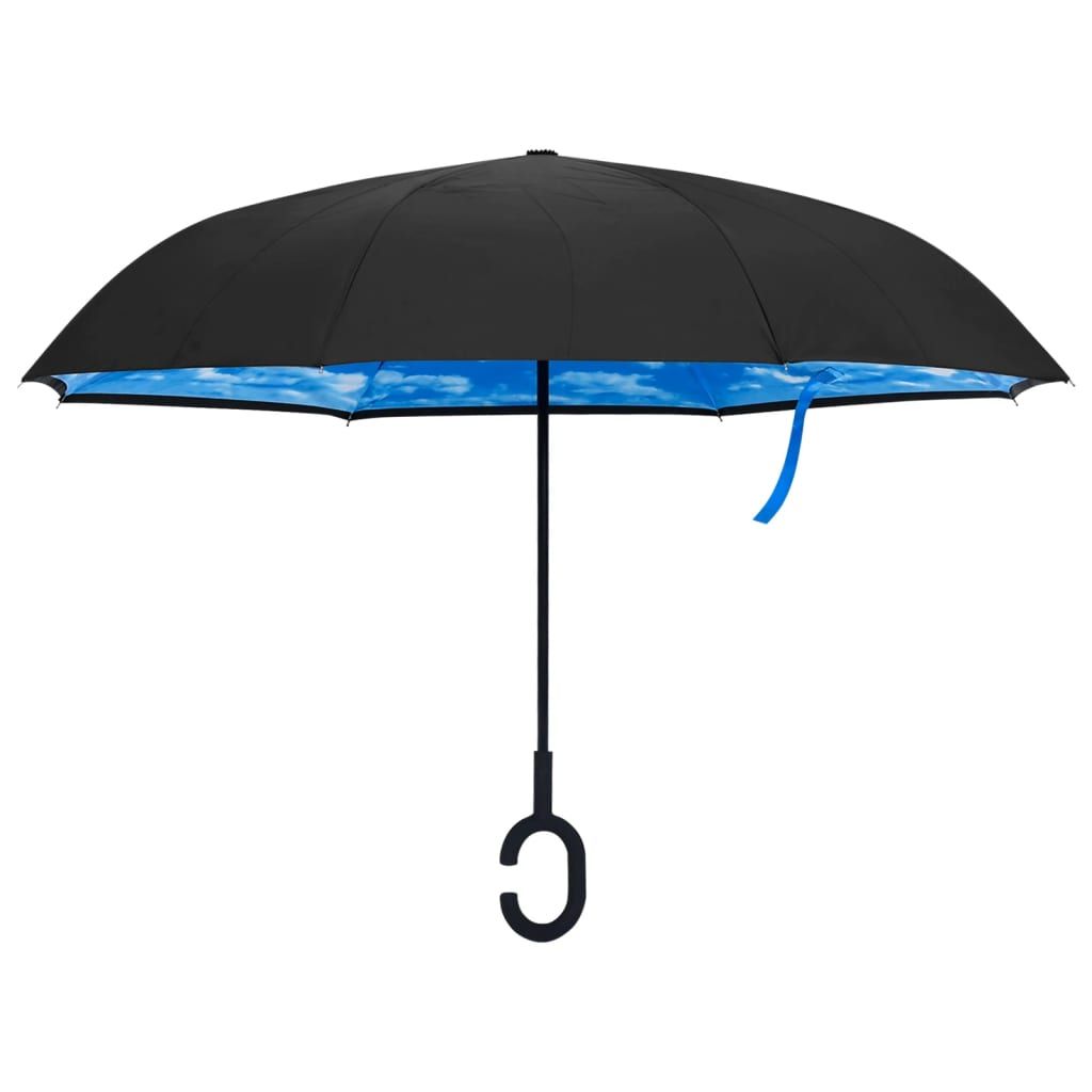 Ombrellone con Maniglia a C Nero 108 cm vidaXL