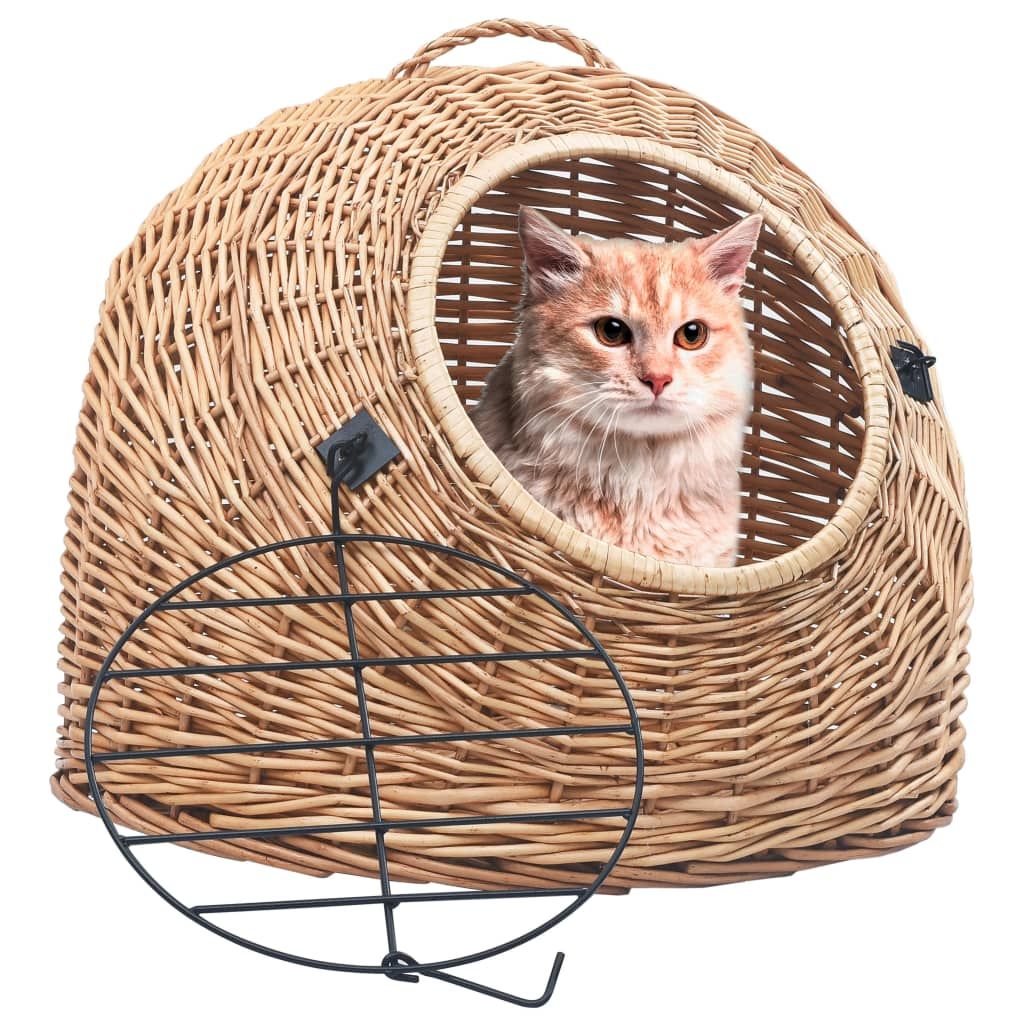 Trasportino per Gatti 60x45x45 cm in Salice Naturale vidaXL